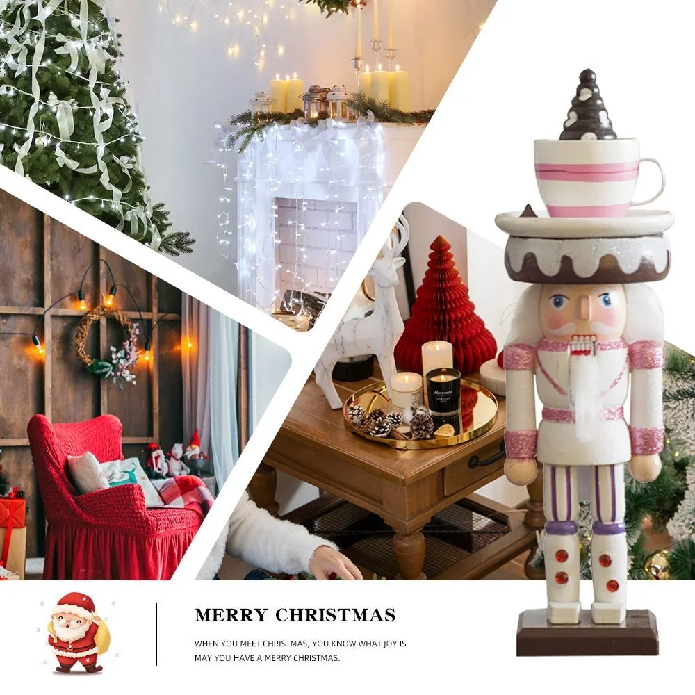 Natale Schiaccianoci Soldato Regalo per bambini Torta Crema Artigianato in legno Burattino Bambola Ornamento da tavolo Decorazione della casa di