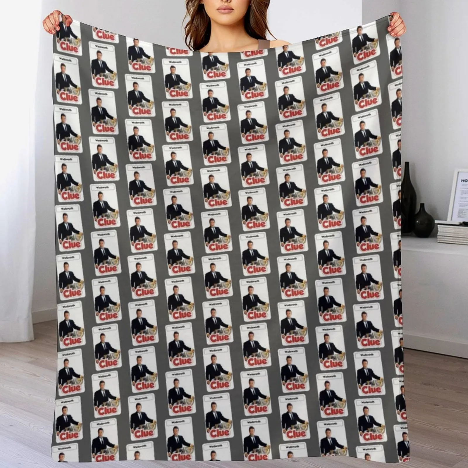 

CLUE - Movie style Character art Card - Butler Wadsworth Throw Blanket Soft Comfort Blanket for Reading Watching TV