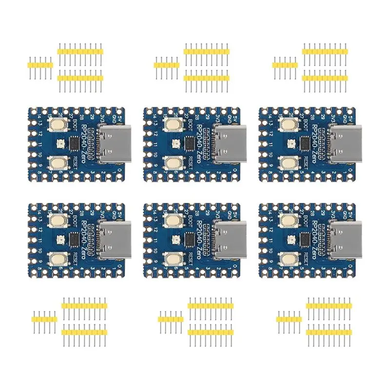 

RP2040-Zero Microcontroller Board 6-Pack Featuring Dual-Core Processor For PICO Development Projects-Y41A