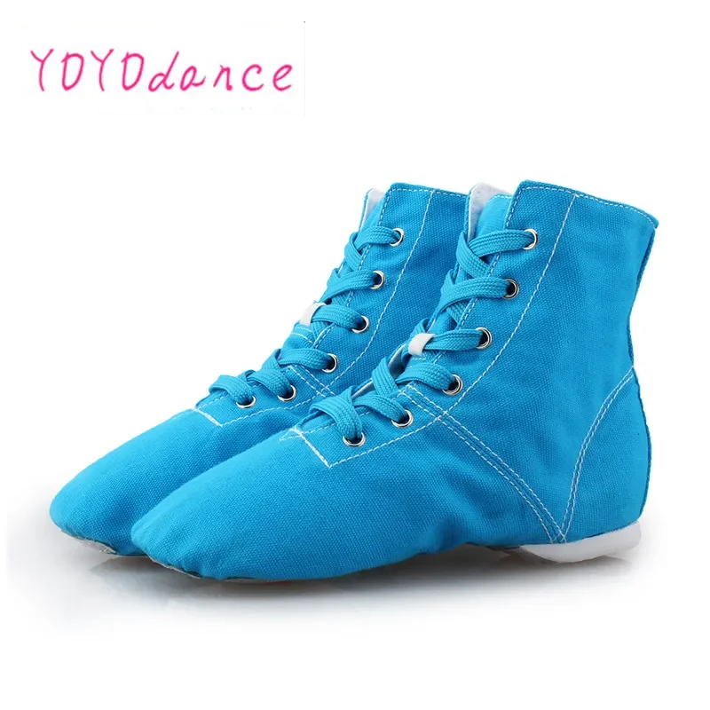 New Woman\'s Men\'s Jazz Dance Shoes Lace Up Woman Men Sneaker Red Black Boots Wholesale