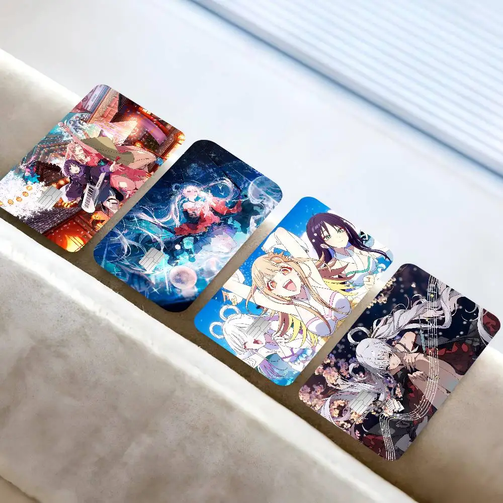 Anime Cosmic Princess Kaguya Credit Card Skin Stickers No Adhesive Residue Water Proof for VISA Credit Card Subway Access Card
