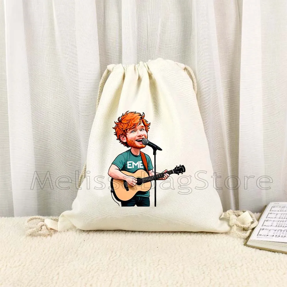 Ed Sheeran Lover Funny Cute Music Fan Gifts Drawstring Bags Soccer Backpack Gym Sackpack Gifts String Bag for Hiking Sports Yoga