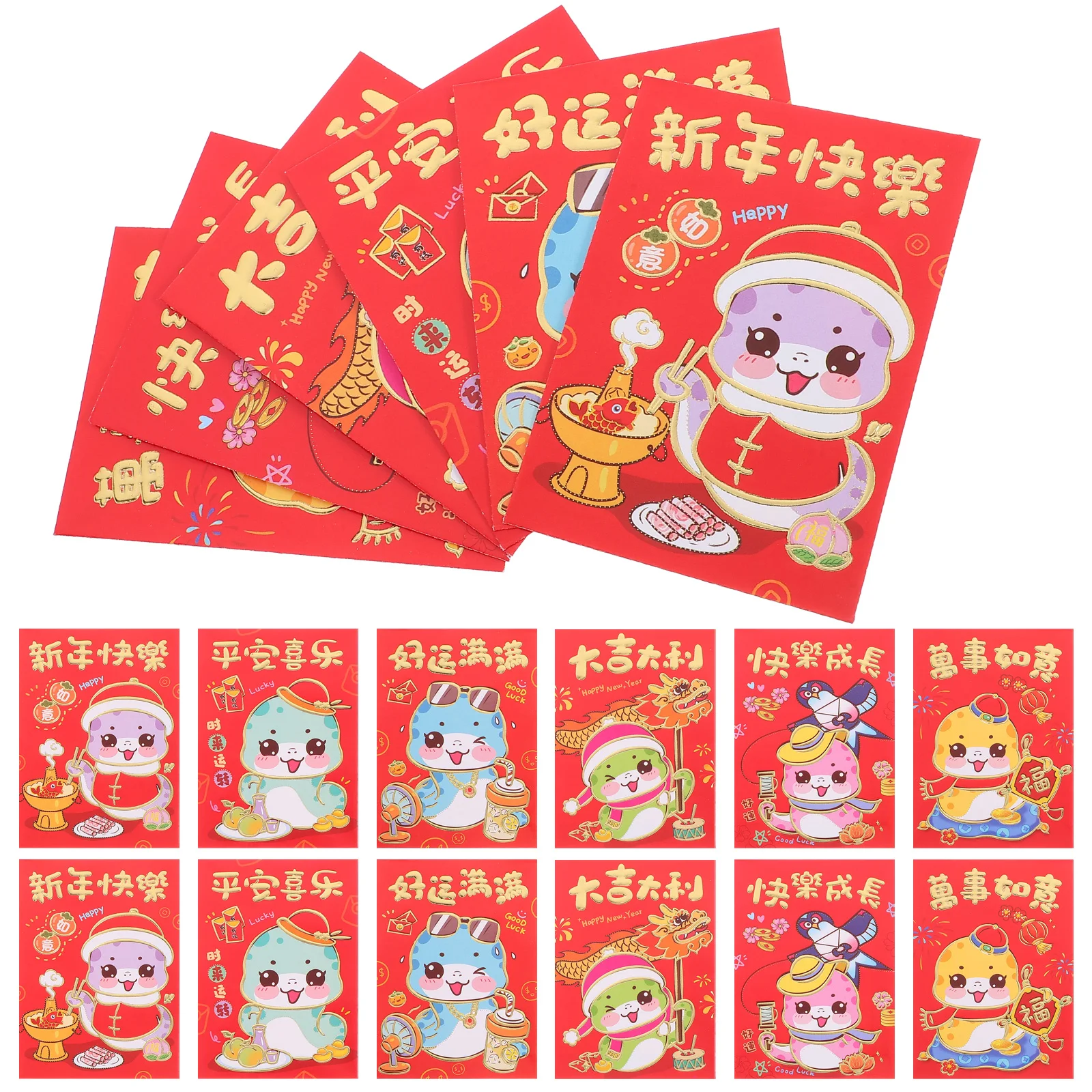 

36pcs Paper Envelope 2025 Year Red Packet Chinese New Year Creative Spring Festival Present Money Pouch Traditional Red