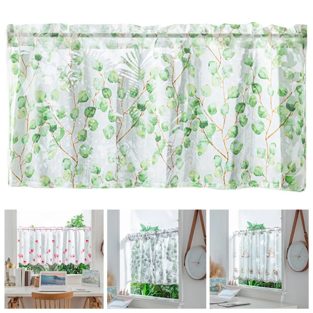 Window Sheer Fabric Drape Fine Embroidery Window Gauze Window Voiles Tulle Curtain