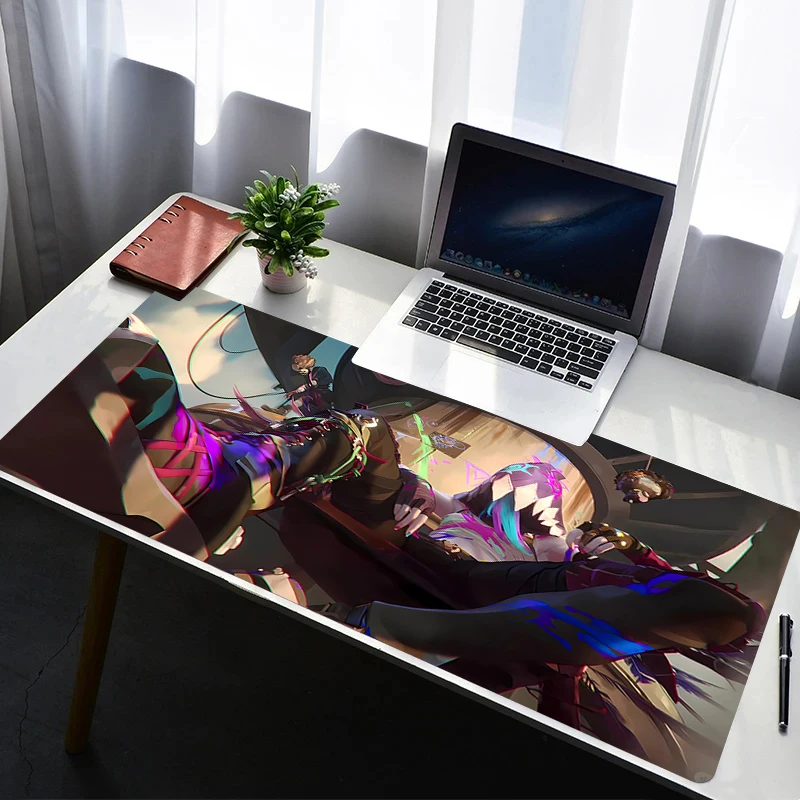 

Mouse Pad Rubber Laptop Extended Desktop Mat Computer Gamer Mousepad PC Gaming Accessories L-league of Legends Jinx Keyboard Pad