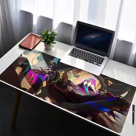 Mouse Pad Rubber Laptop Extended Desktop Mat Computer Gamer Mousepad PC Gaming Accessories L-league of Legends Jinx Keyboard Pad