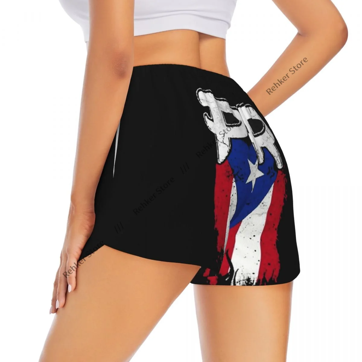 

Yoga Shorts for Women Fitness Shorts Biker Workout Running Sports Shorts Puerto Rico Flag Quick Drying Sportwear With Pocket