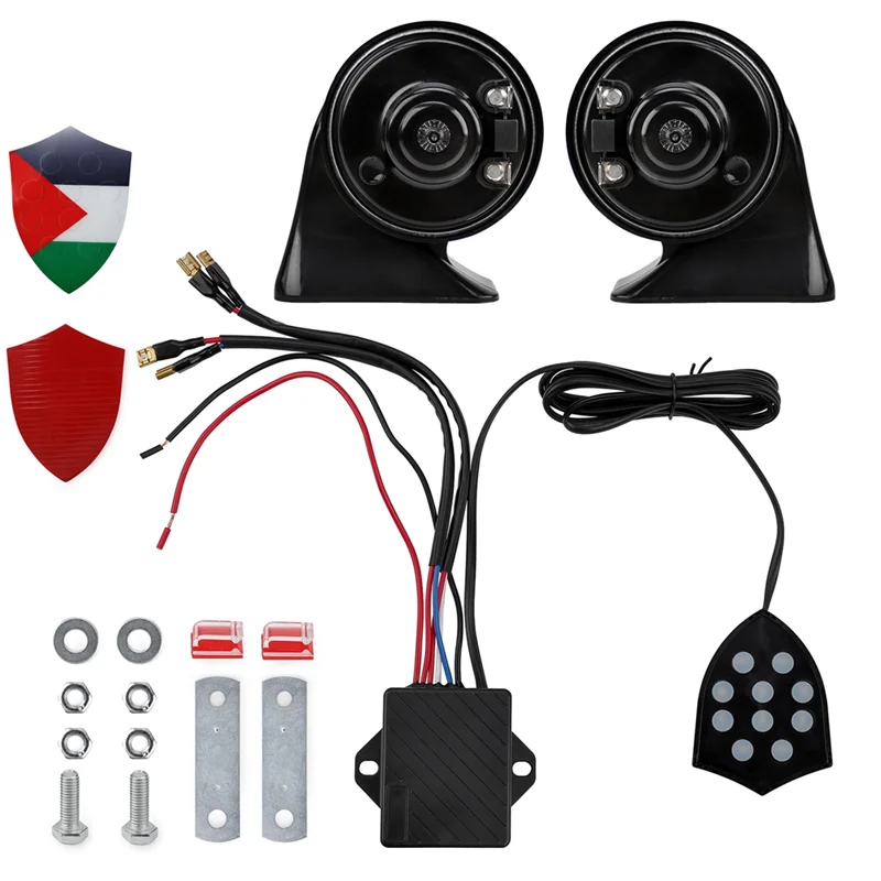 

Универсальный электронный звуковой сигнал NEW-12V с 10 звуковыми контроллерами для авто-музыкальной трубы-улитка, электрические аксессуары