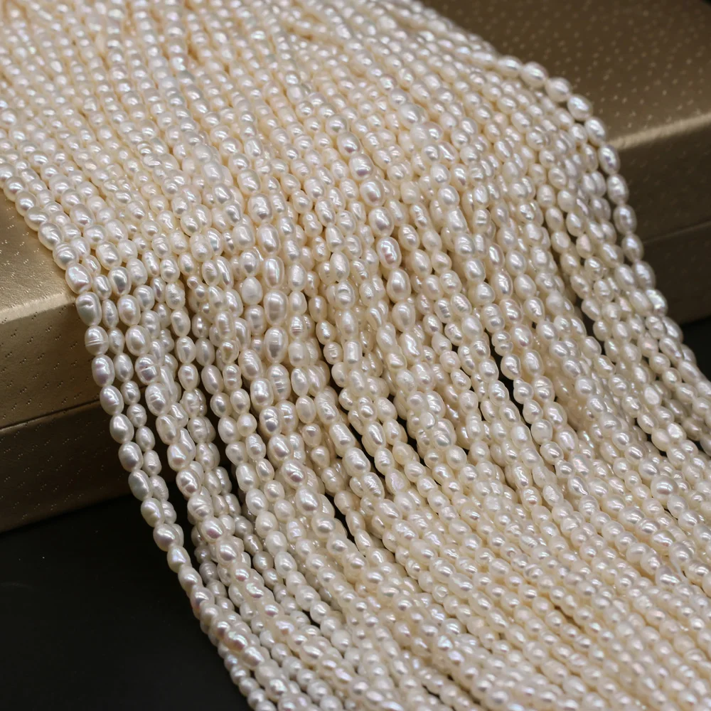 AA Natural Freshwater Pearl Beads Rice Shape Loose Beads Pearls for Women Jewelry Making Handmade DIY Necklace Bracelet 4-5mm