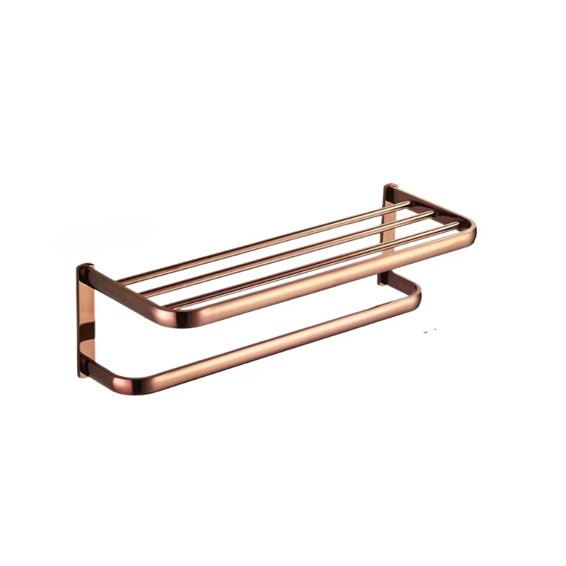 

Design Brass Electroplating Rose Gold Towel Rack Punch Installation Bathroom Decorative Accessorie Bath Towel Rack