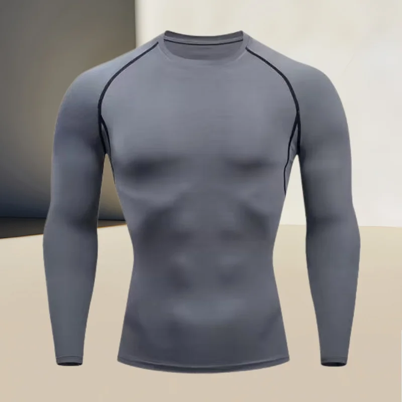 Men's compression top T-shirt, perfect for running and gym workouts, ideal choice for toned and muscular men view 4