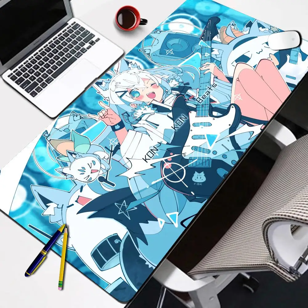 

Hot Shirakami Fubuki Mouse Pad Laptop Hololive Keyboard Rug PC Kawaii Anime Girl Mousepad XXL Gamer Cabinet Desk Mat