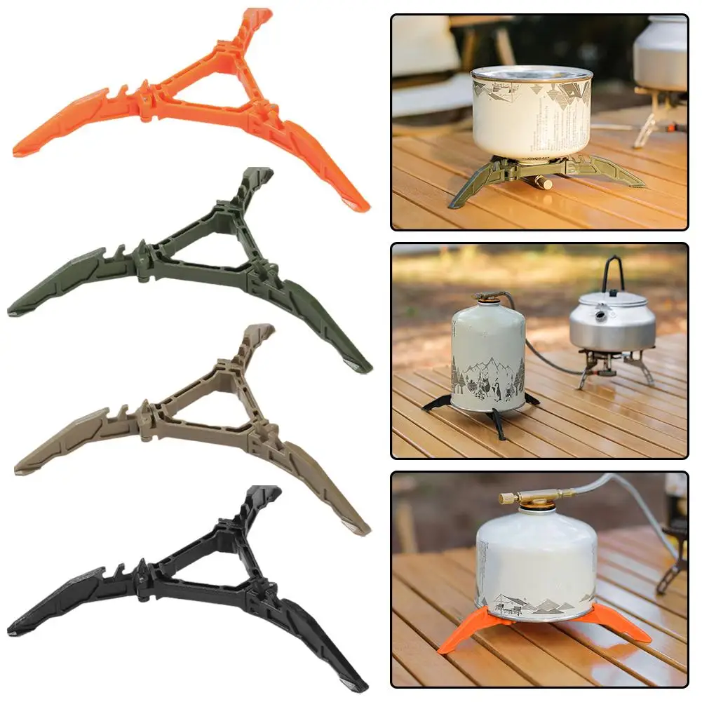 1pc Foldable Flat Gas Tank Bracket Outdoor Stove Gas Stand Tripods Shelf Dumping Holder Base Canister Anti Tank Prevention L8B0