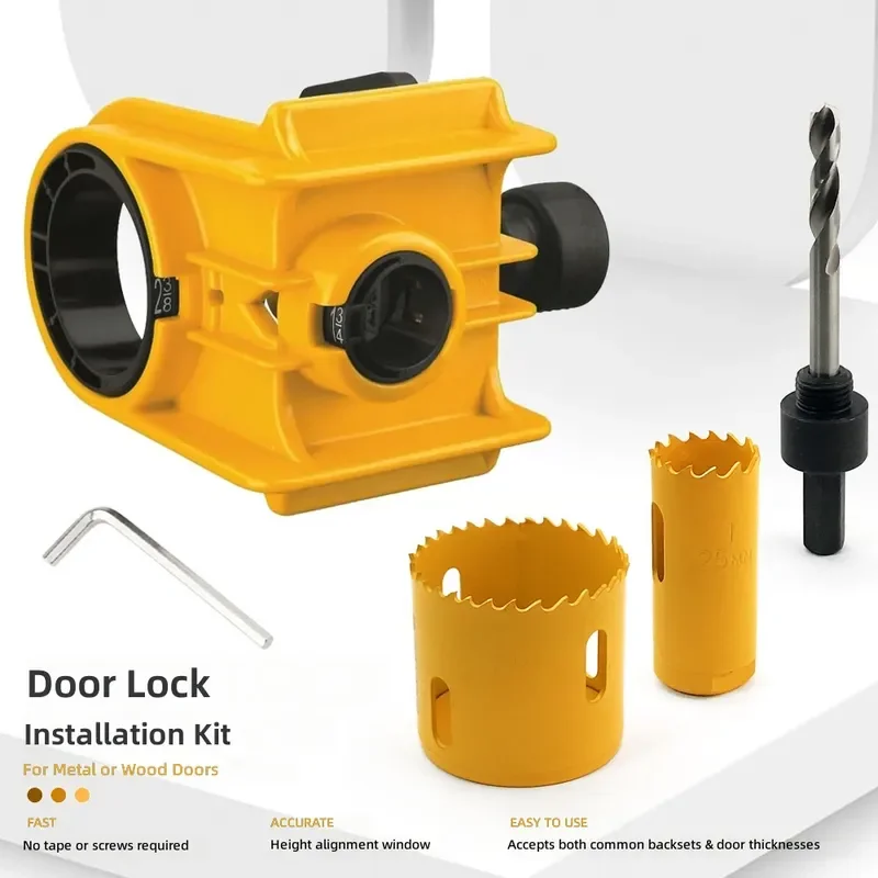 Spherical Lock Hole Opener Woodworking Tool Set for Wooden Metal Door 4 Colors Optional New Drill Bit Cutter Accessory