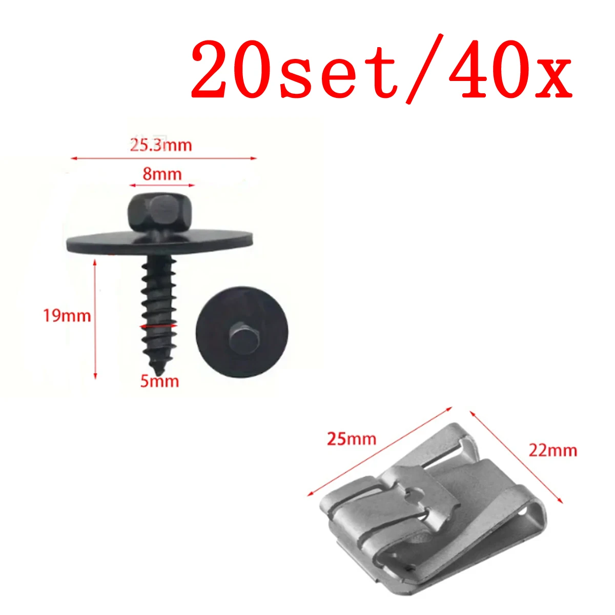 20set/40x A2019900536 A0049943145 For Mercedes benz Mud Retaining Screw Bolt Underride Protection Nut Clip 2019900536 0049943145