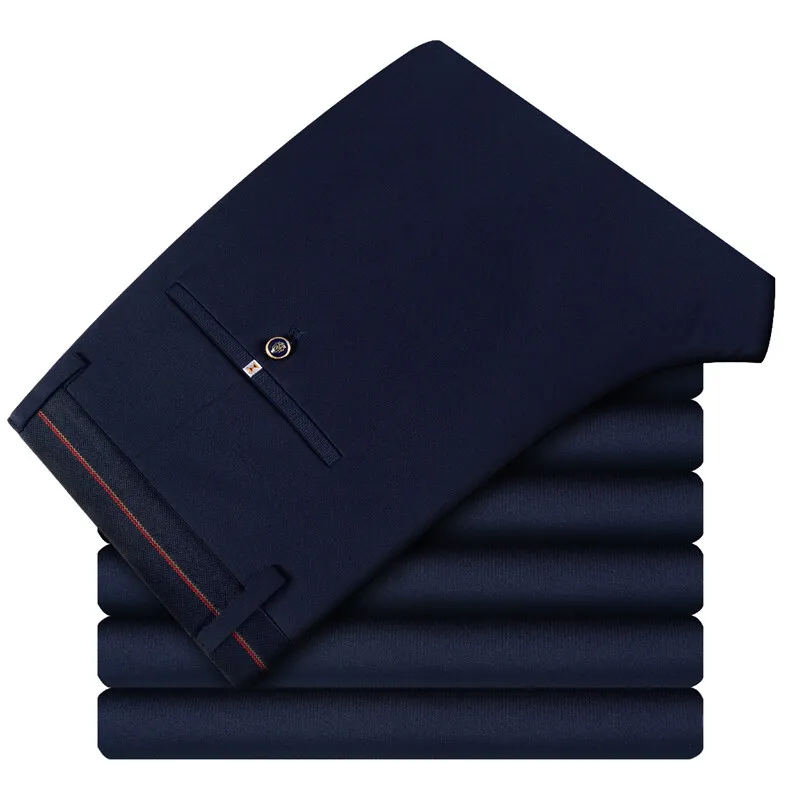 Stylish Summer Thin Solid Color Trousers Men's Clothing Business Casual Pockets Spliced Mid Waist Button Straight Suit Pants New