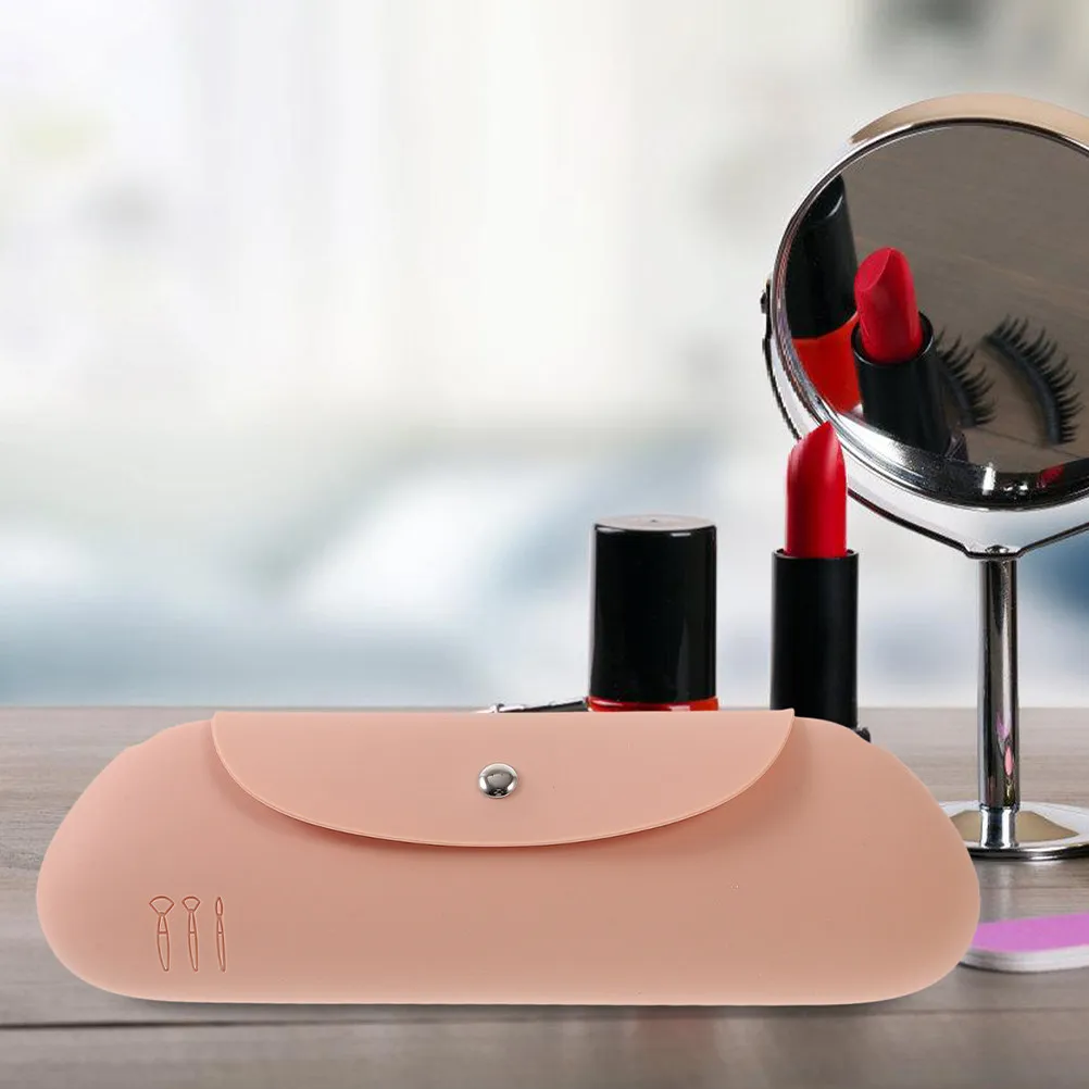 

2 шт. силиконовые держатели для кистей для макияжа, дорожная сумка для хранения кистей, портативный компактный легкий органайзер для женщин и девушек