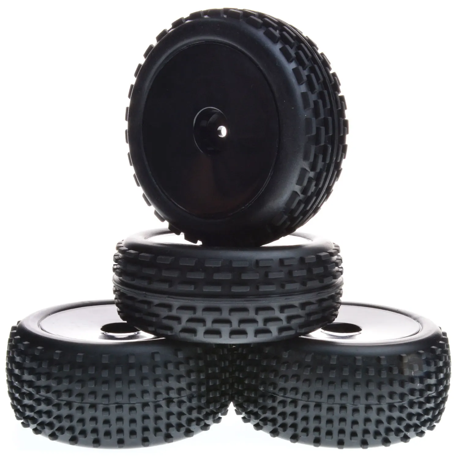1/10 Front Rear Wheels Rim Tires Set For Tamiya Xray Xb2 Serpent Srx2 Tekno Eb410 2WD RC Off-Road Buggy Car