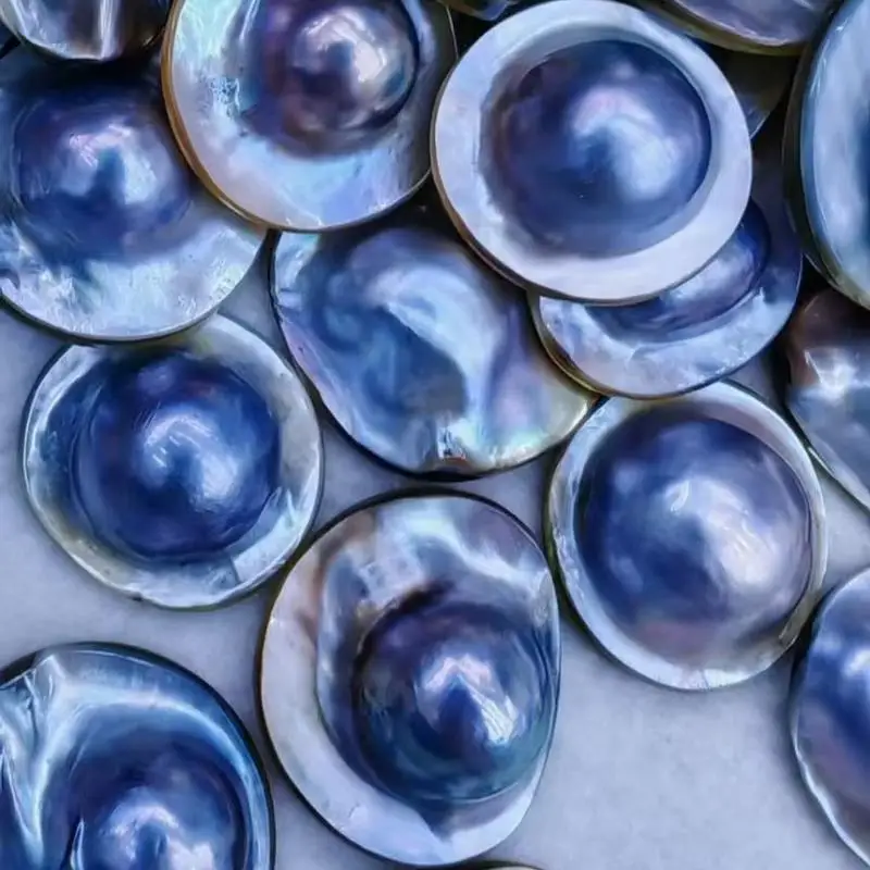 Untrimmed AA+ 20-22mm Natural Gray Sea Water Mabe Pearls