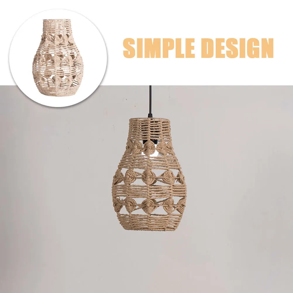 

Woven Lampshade Rustic Hanging Light Cover Sturdy Farmhouse Decorative Pendant Lamp Shade for Indoor Use Bulb Lampshade