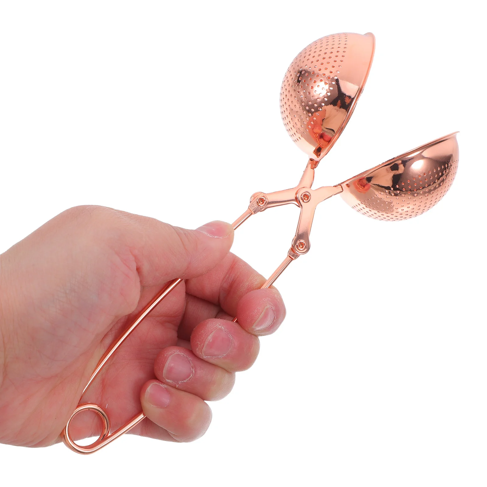 1Pcs Stainless Steel Rose Gold Tea Infuser Scoop Strainer for Loose Leaf Tea Brewing Tool Perfect for Travel Work