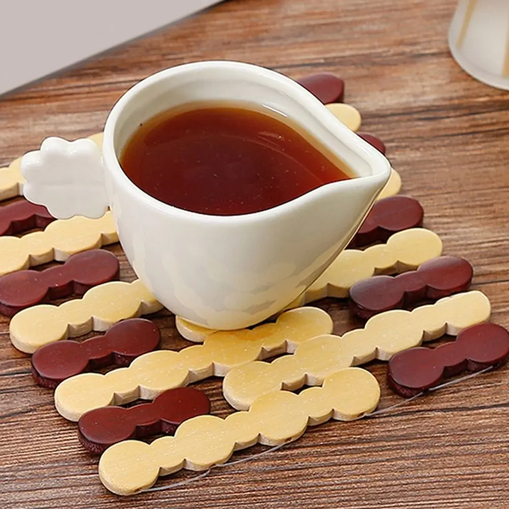 

New Round Square Bamboo Trivet Mats Red Brown Light Bamboo Heat Resistant Pads Table Protection Coasters for Kitchen Counter