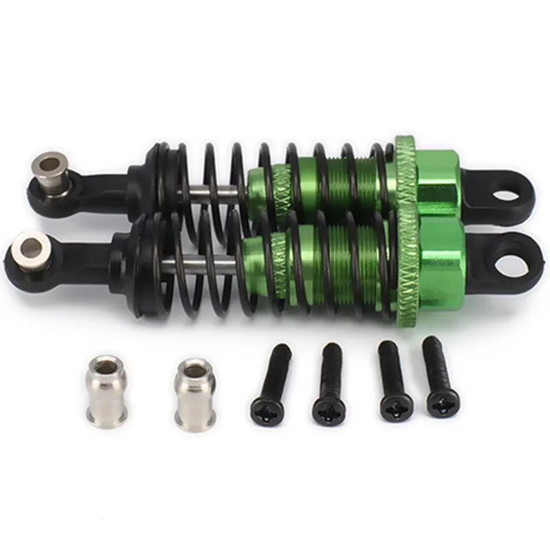 2 Pcs Oil Adjustable 65Mm Shock Absorber Damper for Rc Car 1/18 WLtoys A959 A969 A979 K929 Hpi Hsp Traxxas Losi Tamiya,Green