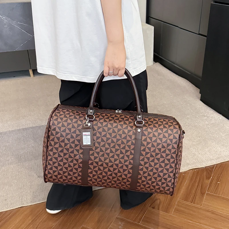 

Large Capaci Waterproof Travel Bag Faionable Printed PU Leather Foldable Single oulder Bag for Busin Trips And Leisure