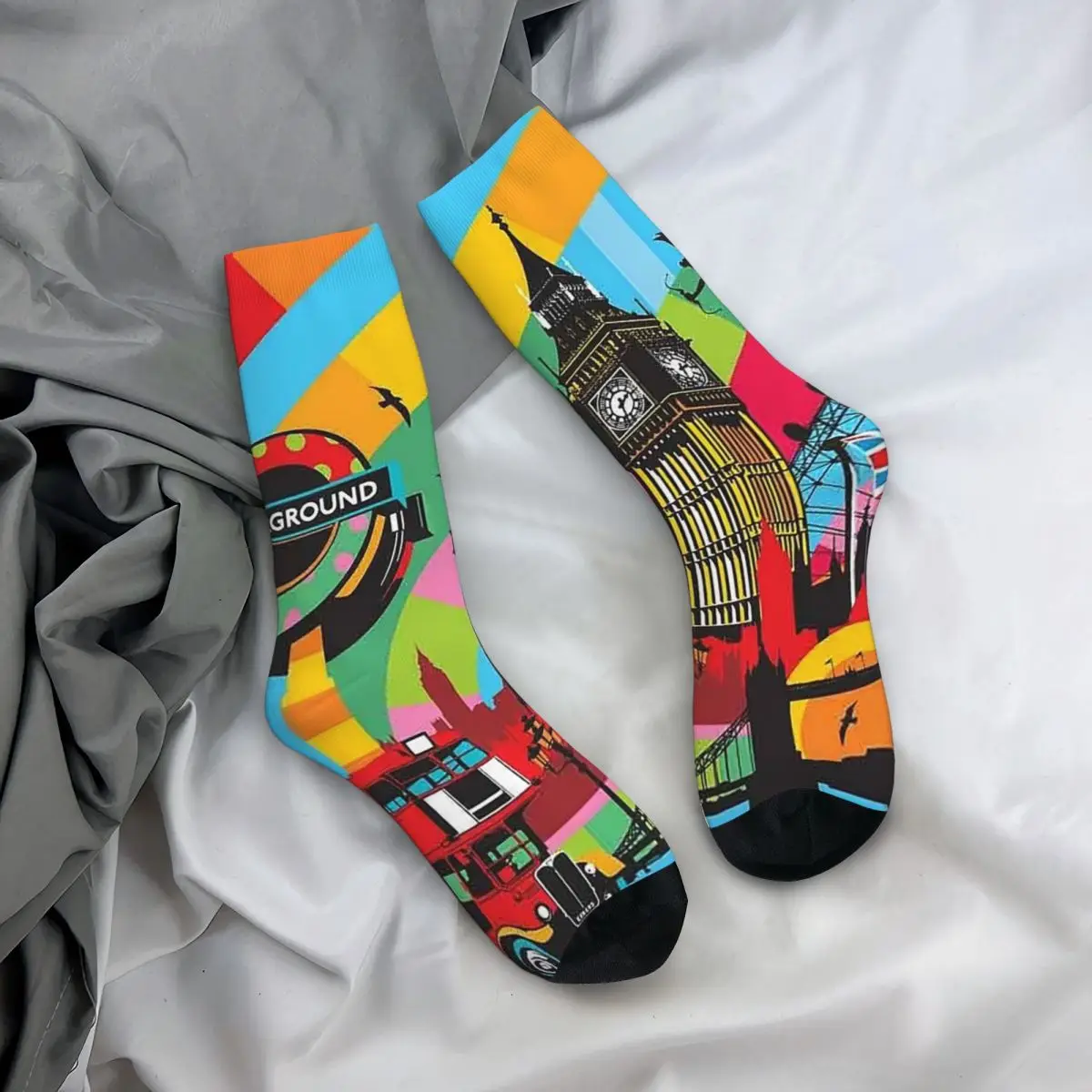 

All Seasons Crew Stockings Artistic Big Ben Printed Socks Casual Long Socks Accessories for Men Women Birthday Present