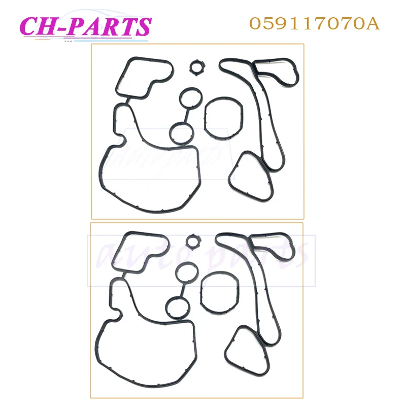 2 SETS 059117070A  Suitable for Volkswagen Touareg 3.0 Diesel Engine Oil Radiator Base Sealing Gasket  Car Accessories