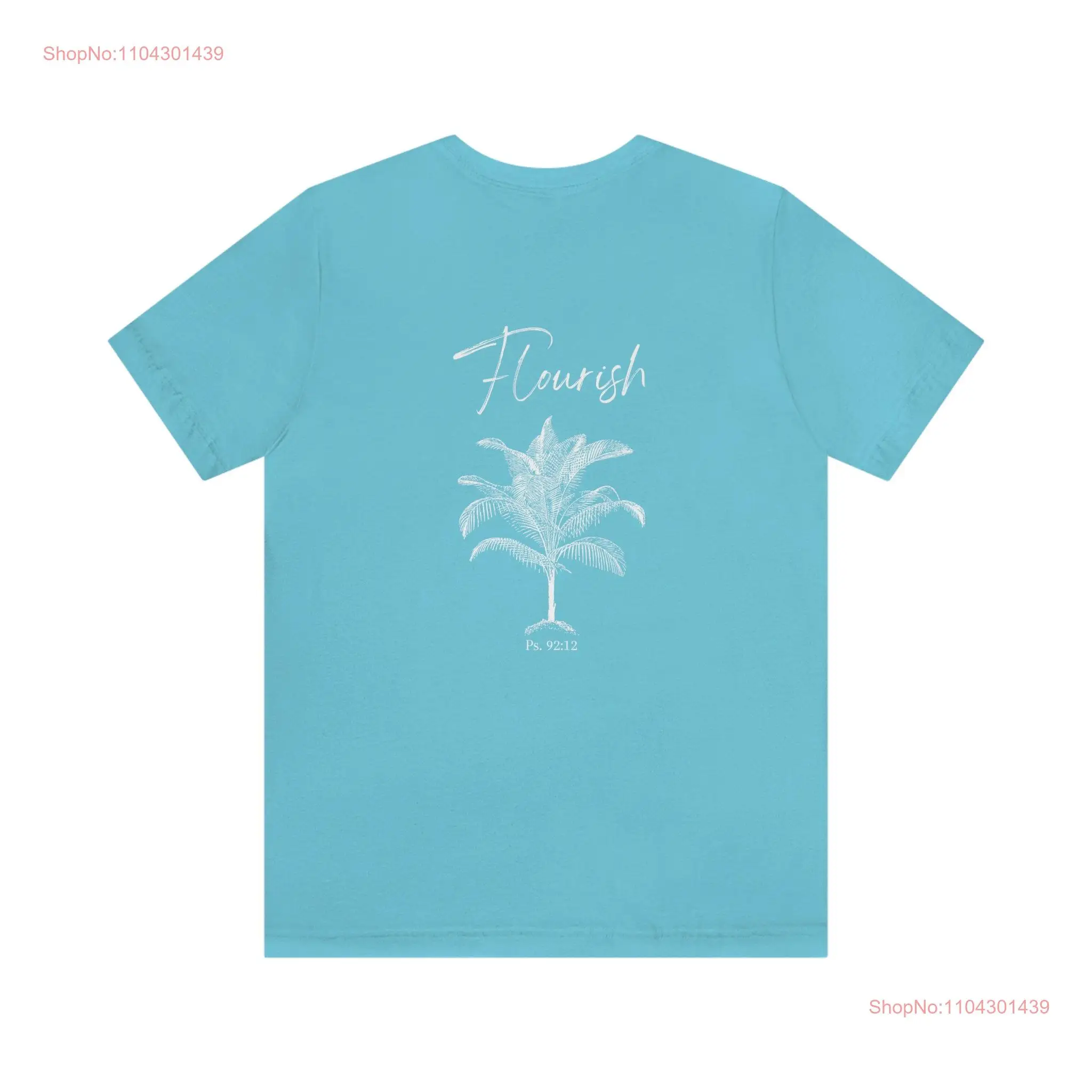 Flourish T shirt Christian Apparel Palm Tree Psalm 92 12 's Jersey  long or short sleeves