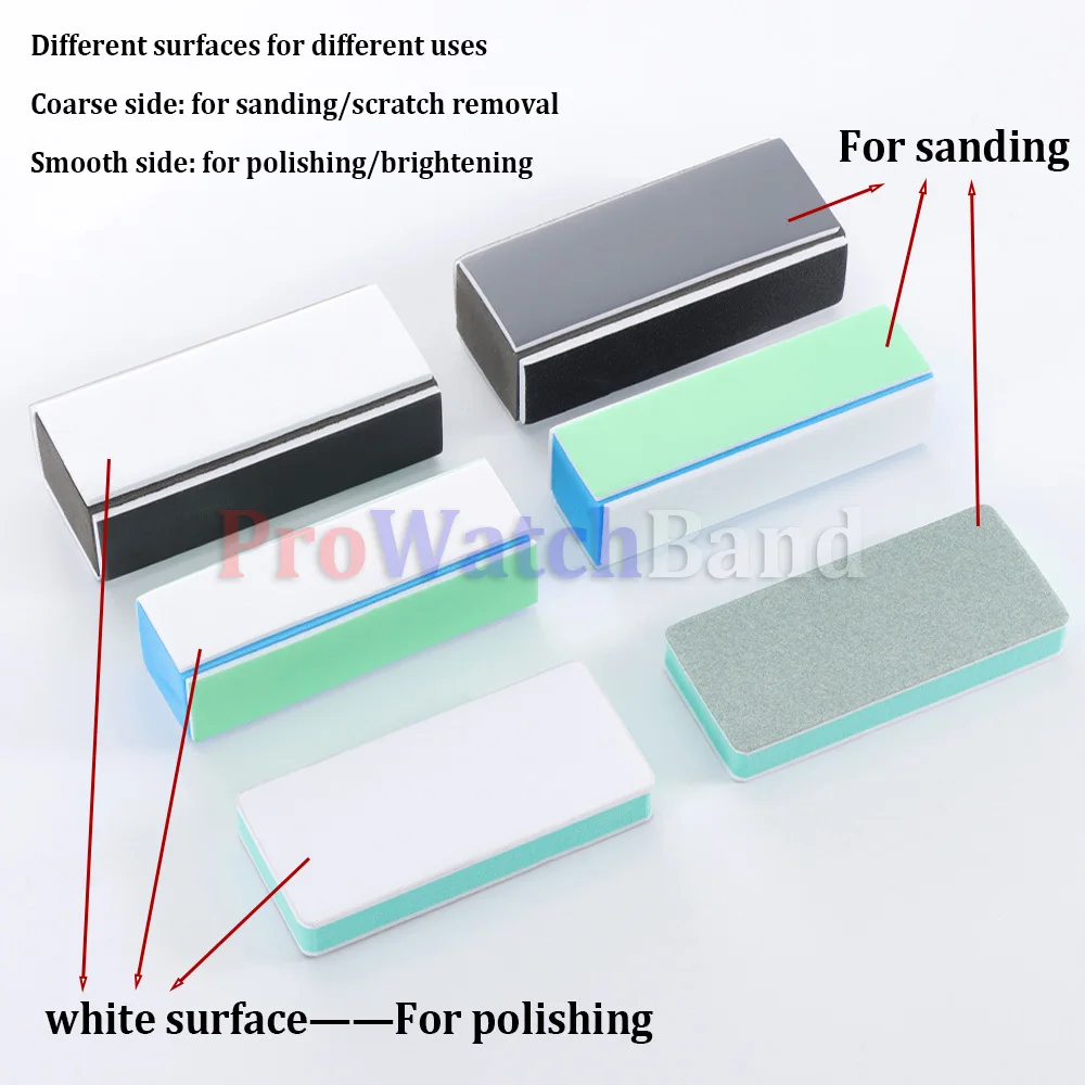 Stainless Steel Wrist Metal Watch Parts Cleaner Rod Nail Art Polishing Block Polishing Files Sanding Buffer Tools for Watchmaker