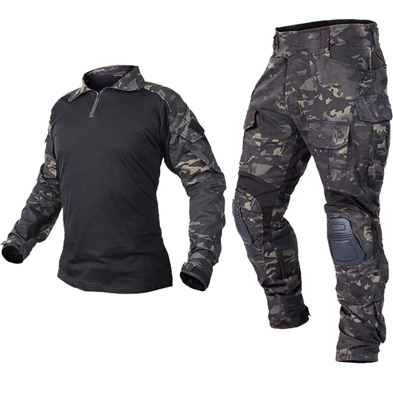 Tactical Pants Military Men Clothing Tracksuits Elasticity Combat Pants with Knee Pads Airsoft Tactical Trousers CP Gen3 Range