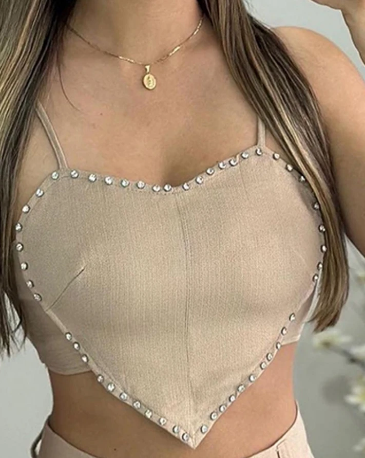 Sexy Elegant Rhinestone Crop Top Shorts Set New Fashion 2024 Summer Casual Womens Two Piece Sets Outfit Female Clothing Outfits