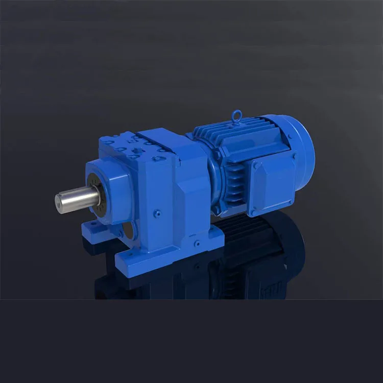 High Precision Cast Iron Foot Flange Mounted R Series Helical Gearbox Speed Reducer For Ac In-line Reverse Geared Motors