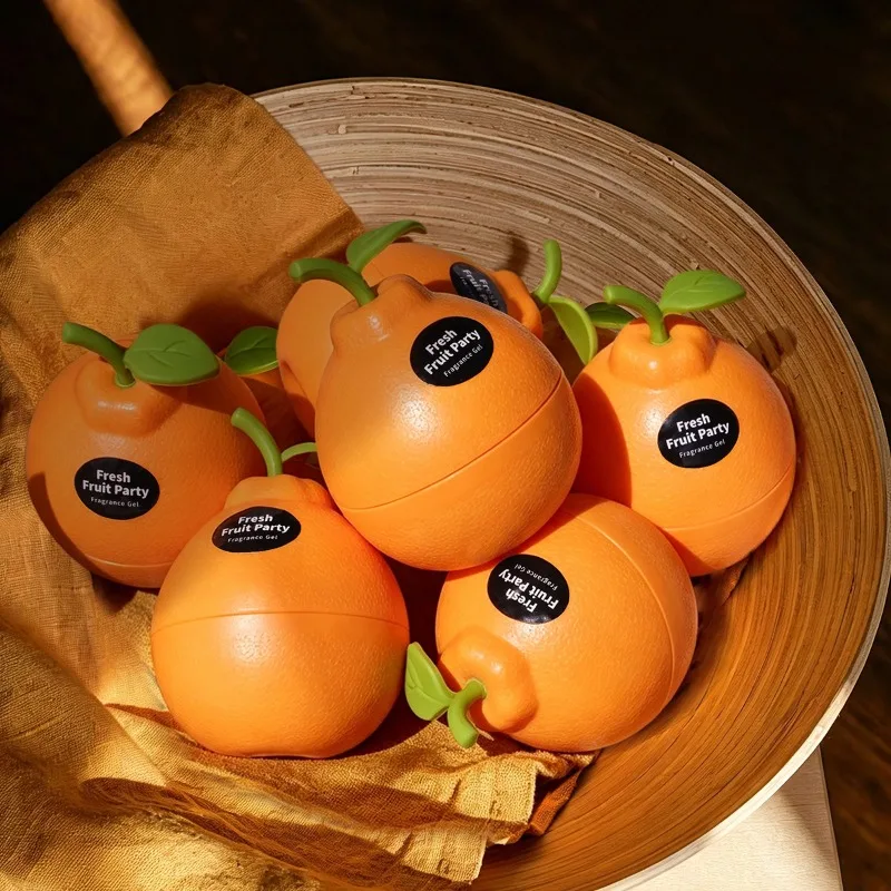 Creative Citrus Flameless Aromatherapy Solid Perfume Fruit Scented Air Freshener Home Car Decoration Long Lasting