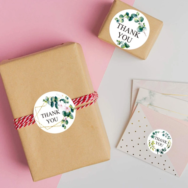 2 inch/5cm Round Floral Thank You Stickers 500pcs for Wedding Favors and Party Handmade Gife Envelope Seal Stationery Sticker