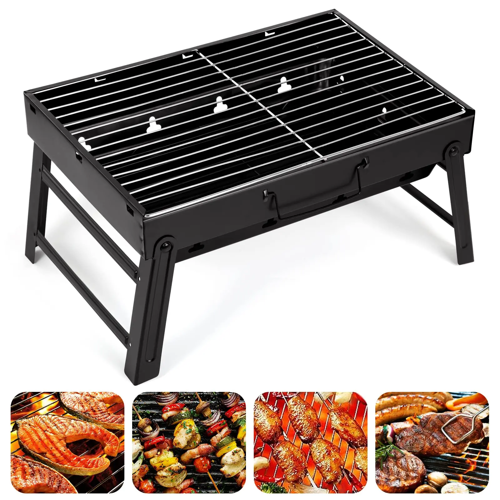 Portable Folding BBQ Grill, Compact and Lightweight Charcoal Grill, Easy to Assemble and Carry, Ideal for Outdoor Cooking