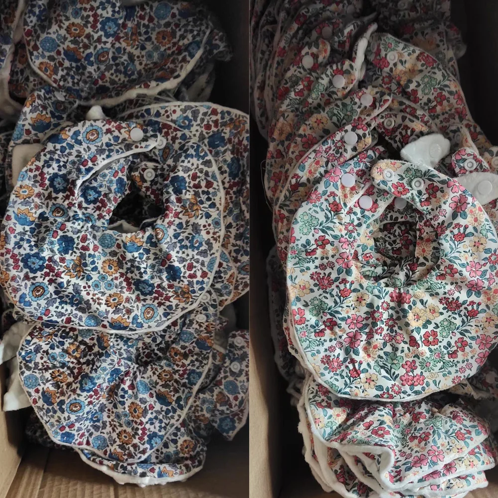 Bloemenprint Baby Slabbetje Katoen Verstelbare Snap Bandana Sjaal voor kinderen Pasgeboren Jongens Meisjes Voeden Speeksel Handdoek Spuugdoekje