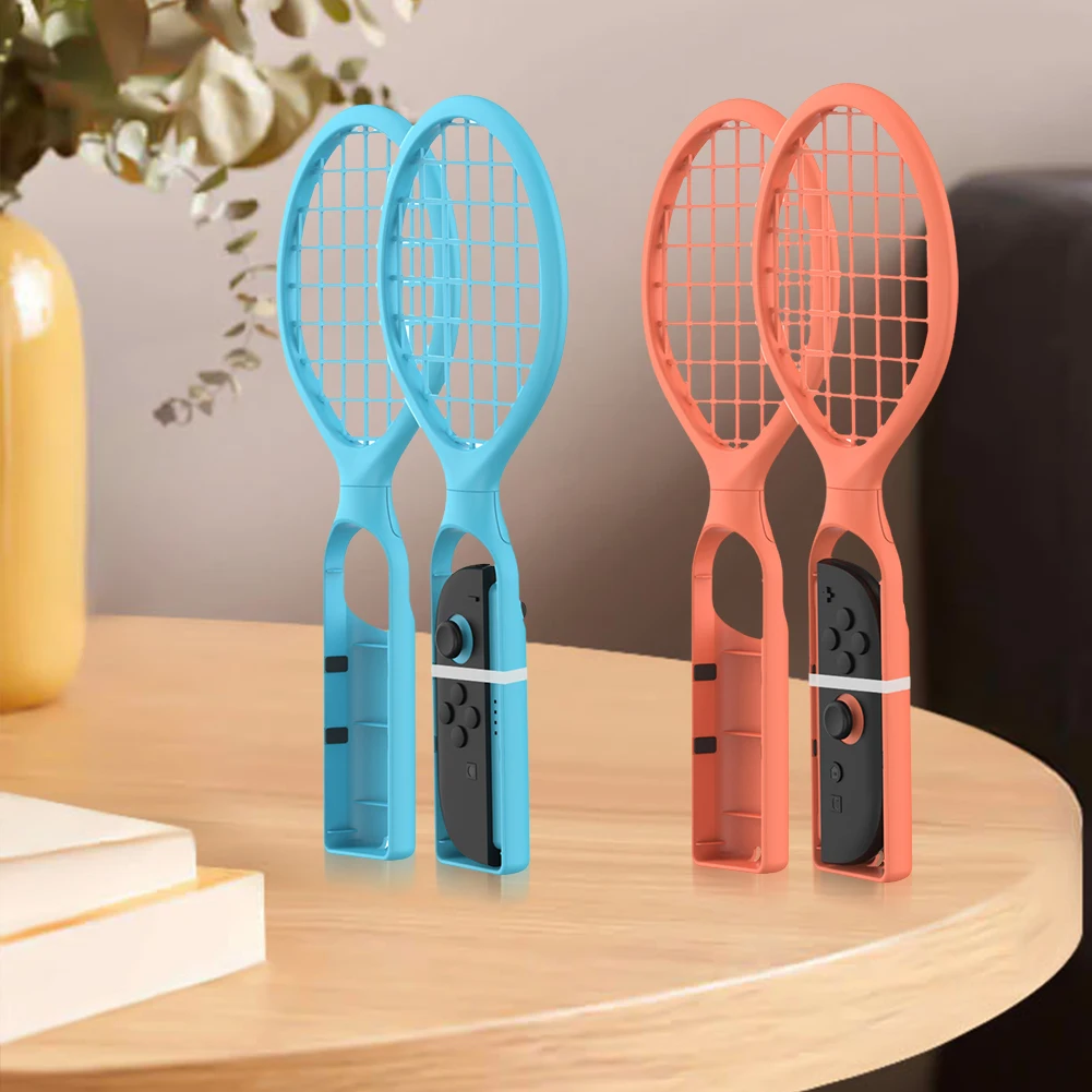 2 قطعة مضرب تنس للتبديل 2 حامل مقبض مع حزام المعصم تحكم السيطرة لنينتندو للتبديل/OLED Joy-Con تحكم