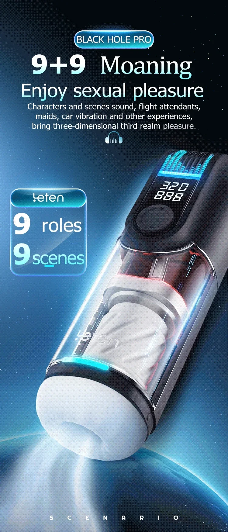 Leten-masturbador masculino telescópico automático, potente succión, taza, mamada por voz, máquina sexual vaginal, Juguetes sexuales para adultos para hombres