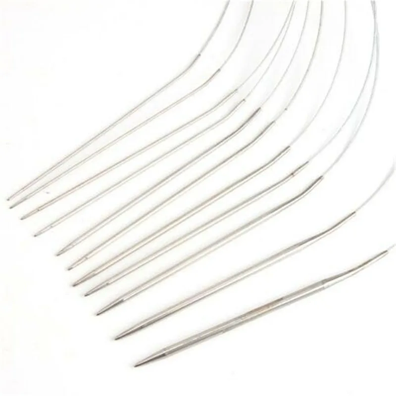 43/60/80/120cm Sweater knitting Needle Stainless Steel Ring Needle Weaving Circular Knitting Needlework Kits DIY Knitted Tool