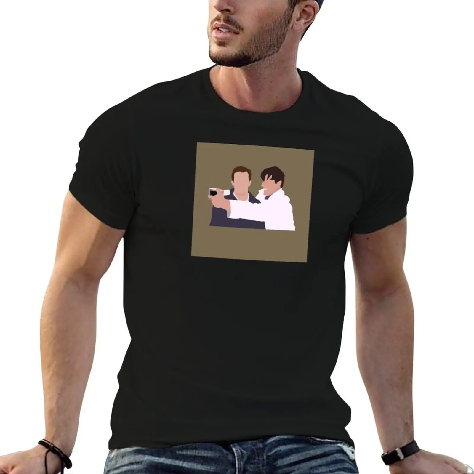 

joey and chandler in london, friends T-Shirt hippie clothes basketball graphic tees anime figures shirts men