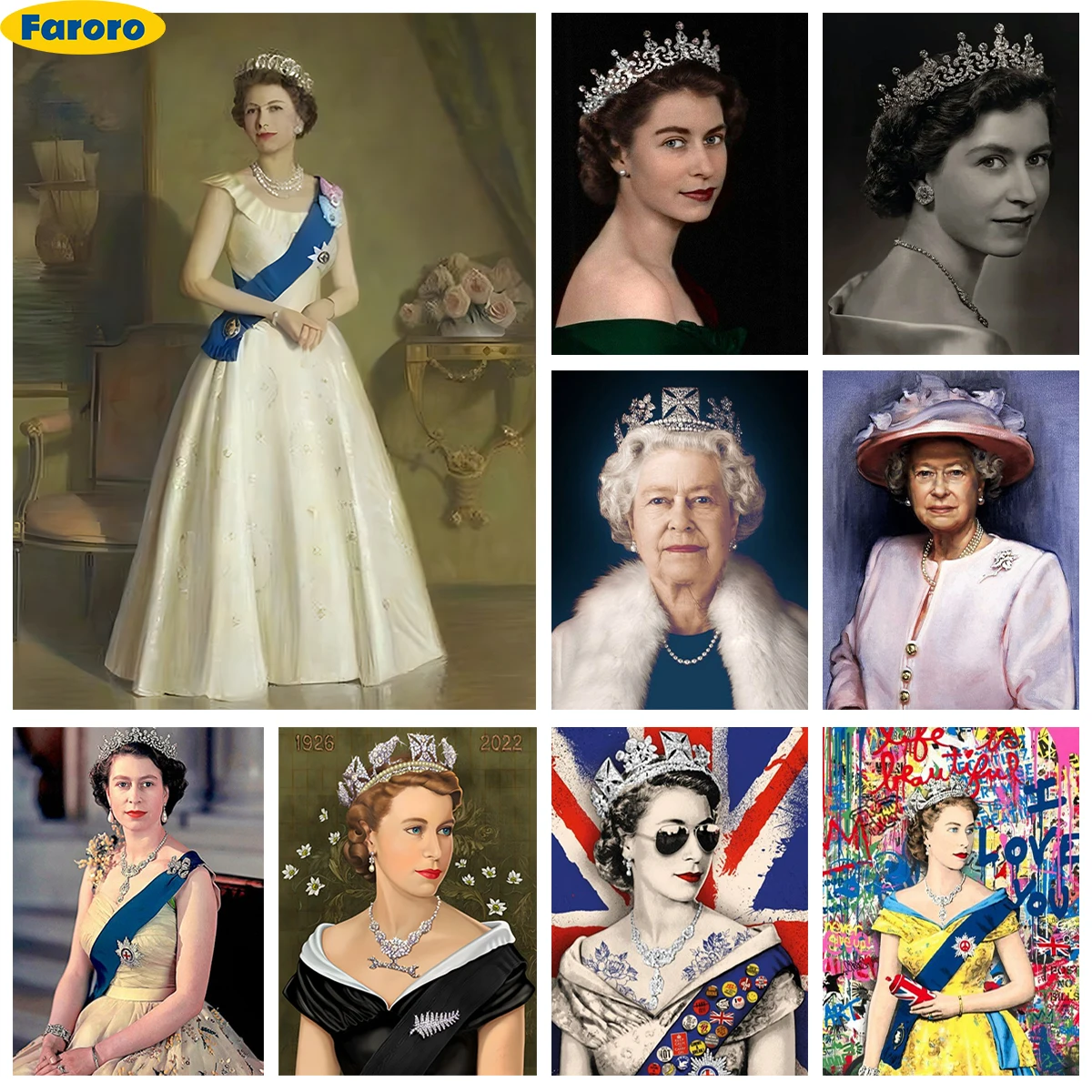 Elizabeth Mary Windsor 5D Diamond Painting Kit British Leader Diy Diamond Embroidery Cross Stitch Home Wall Decor Handmade Gift