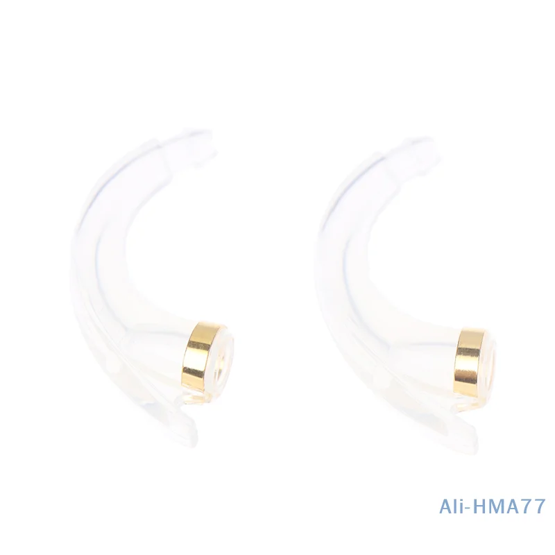 2Pcs Earmold Model Hook Anti-howling Elbow Tubing Connector for Ear Hearing Aid