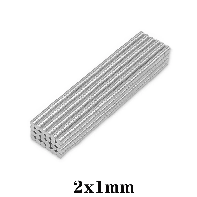 100 ~ 10000PCS 2x1 קטן עגול מגנט 2*1mm Neodymium חזק מגנטי 2x1mm קבוע NdFeB 2*1 מיני דיסק מגנט