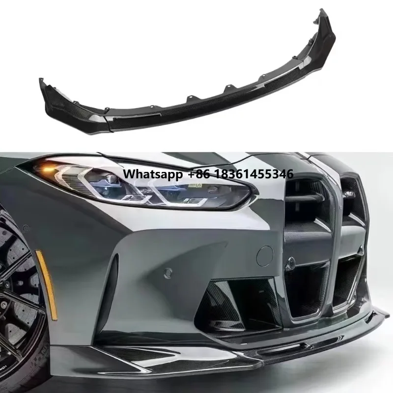 

M3 M4 G80 G82 2021-2024 V Style Genuine Dry Carbon Fiber Front Lip Front Bumper Front Shovel Automotive Spoiler Body Kit