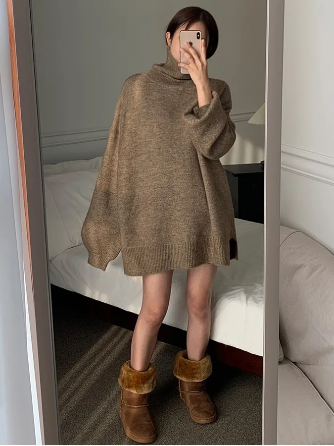 

Loose Long Sve Women's Knitwear Faionable Lazy Sle Crew Ne Pullover Sweater Autumn 2025 New Arrival Ele Casual