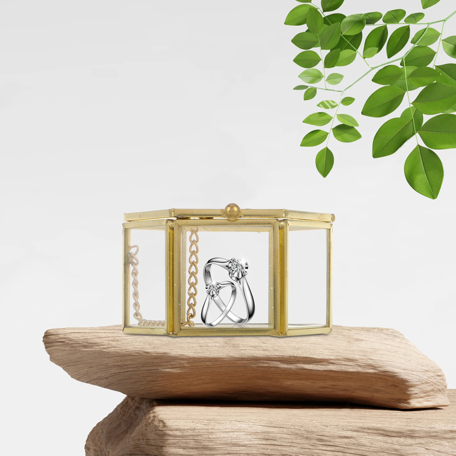 

Premium Ring Box Modern Geometric Style Great for Carrying Jewelry on Trip Fancy Gift Box for Her Loved One Special Moment