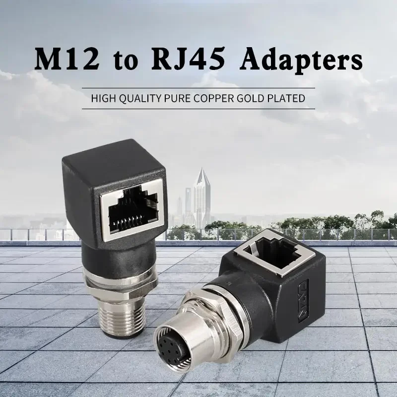 M12 4Pin D Code to RJ45 Connector Adapter Male Female 8Pin A-type X Type to RJ45 Plug with 1M Wire rj45 to M12 Cable Connectors